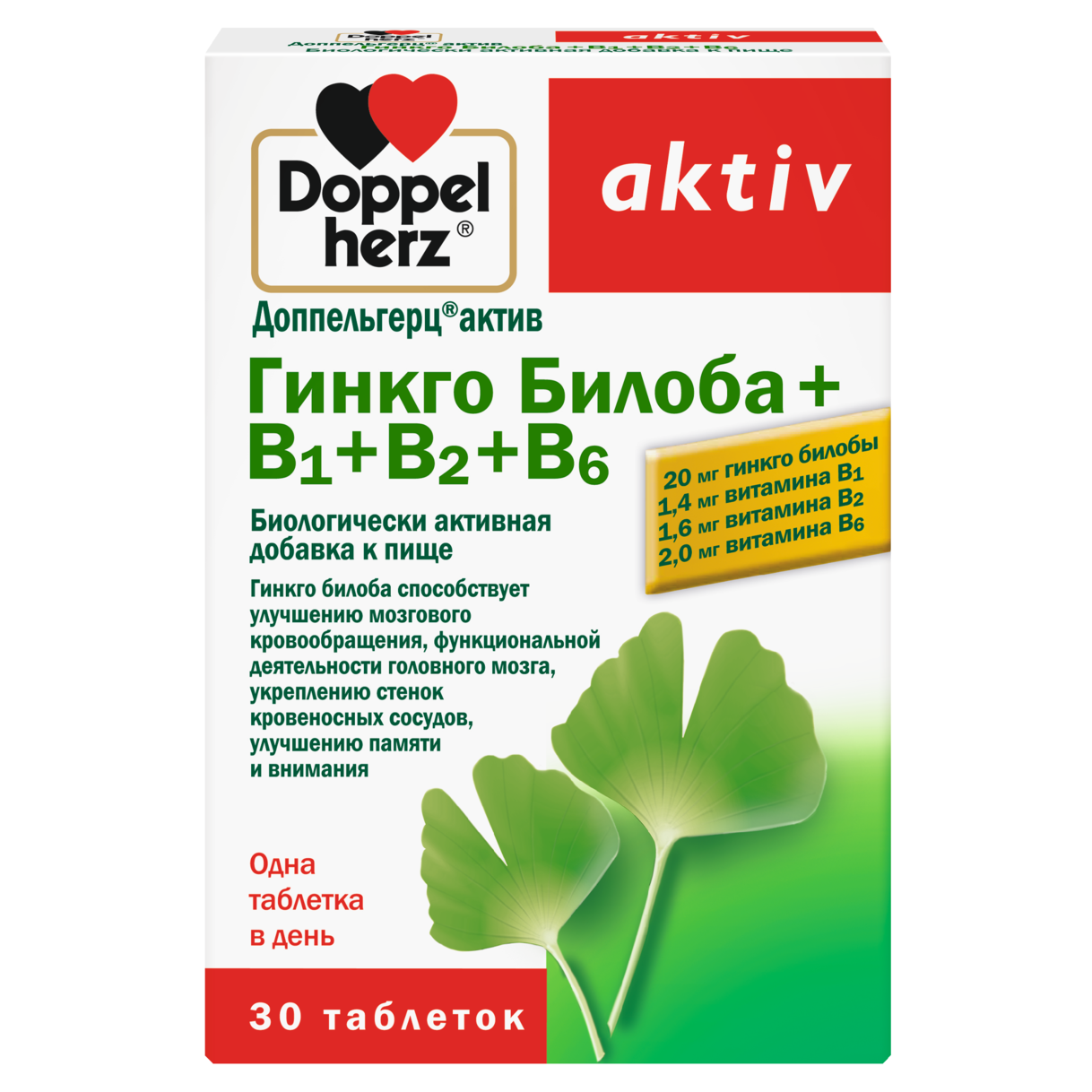 Гинкго Билоба + B1 + В2 + В6